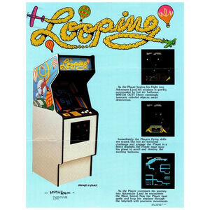 1982 Looping Arcade Game Flyer by Venture Line Inc. Vintage Ephemera